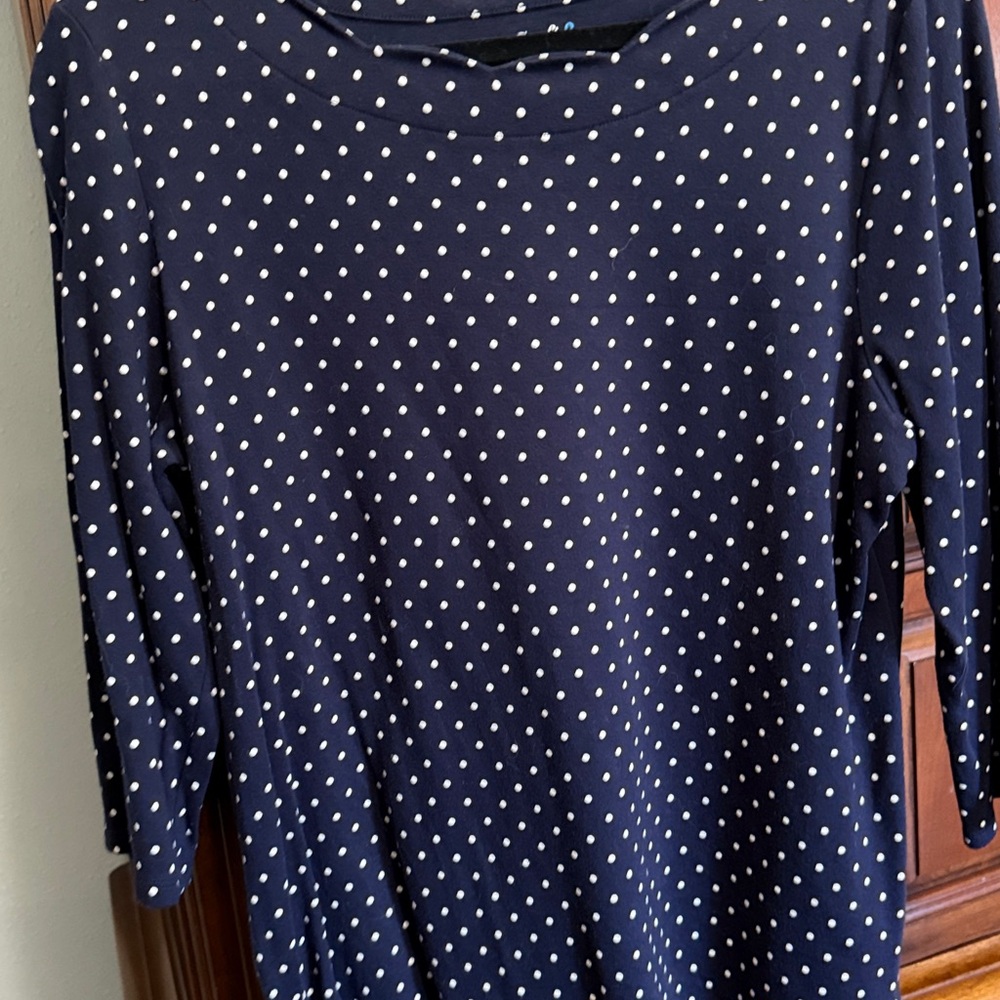 Croft & Barrow Navy Top with White Accents